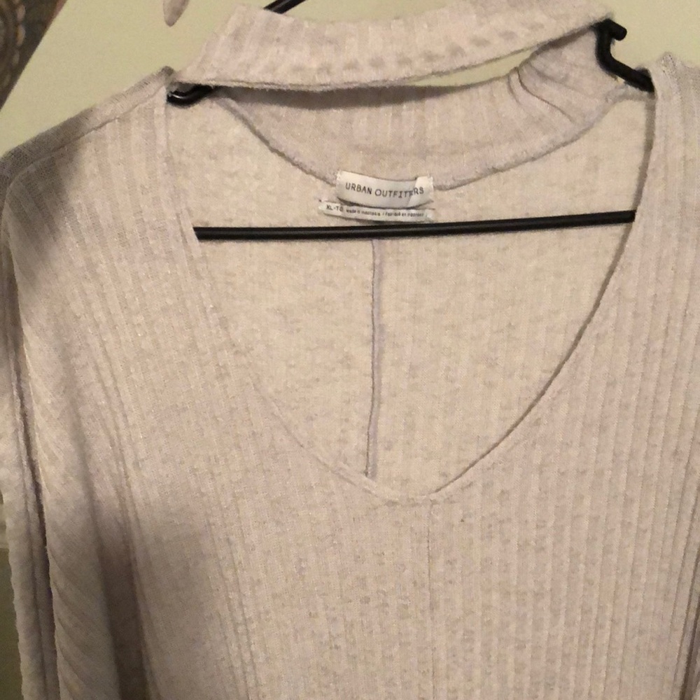 Gray Urban Ourfitters oversized deep v sweater